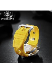 STEELDIVE Automatic Watch Strap 20mm Mechanical Watch Bands 22mm Steel Diving Watch Rubber Strap 20/22mm Fashion Watches Bracelets