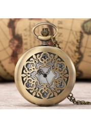 Fashion Vintage Hollow Men Quartz Pocket Watch Unique Style Personality Commemorative Watches Collection Gifts For Husband