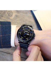 2021 Fashion Men Quartz Wrist Watches Male Clock PU Leather Creative Watches Relogio Masculino Unique Wristwatches