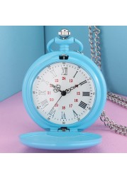 Classicial Blue Smooth Women's Pocket Watch Thin Series Simple and Generous Quartz Watches Valentine's Day Gift for Girlfriend