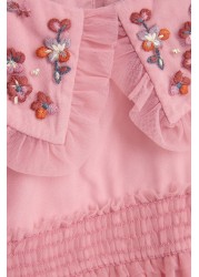 Embellished Mesh Collar Dress (3mths-8yrs)