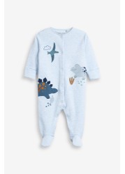 3 Pack Embroidered Baby Sleepsuits (0-2yrs)