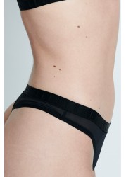 ELLE Black 24-7 Mesh Thongs