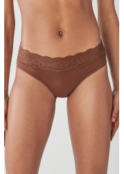 Lace Trim Cotton Blend Knickers 4 Pack High Leg