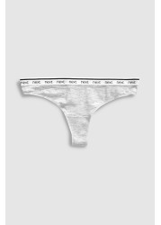 Cotton Rich Logo Knickers 4 Pack Thong