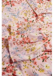 Oliver Bonas Pink Field Shirt, Trousers And Scrunchie Pyjama Set