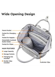 BabaBing! Mani Vegan Leather Backpack Changing Bag - Dove Grey