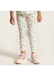 Juniors Printed Mid-Rise Leggings with Elasticated Waistband - Set of 2