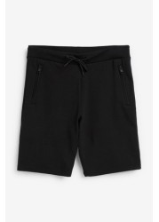 Zip Pocket Jersey Shorts Straight Fit