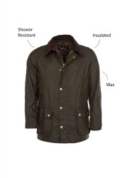 Barbour® Navy Blue & Khaki Green Ashby Waxed Jacket