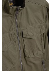 Cotton Shacket With Zip Pockets