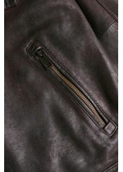 Signature Leather Biker Coat
