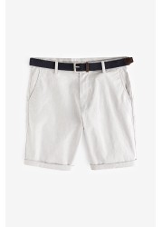 Belted Chino Shorts With Stretch