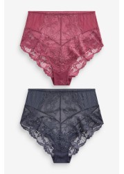 Lace Knickers 2 Pack High Rise