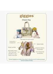 Giggles Diaper Bag with Logo Detail