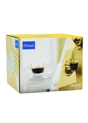 Ocean Caffe Espresso Cup & Saucer Set (6 Pc.)