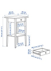 HEMNES طاولة سرير جانبية