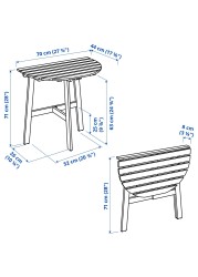 ASKHOLMEN Table for wall, outdoor