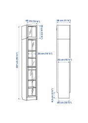 BILLY / OXBERG Bookcase with glass door