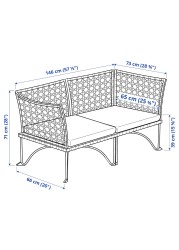 JUTHOLMEN 2-seat modular sofa, outdoor