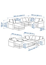 GRÖNLID Crnr sofa-bed, 5-seat w chaise lng