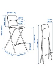 FRANKLIN Bar stool with backrest, foldable