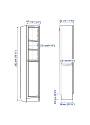 BILLY / OXBERG Bookcase with panel/glass door