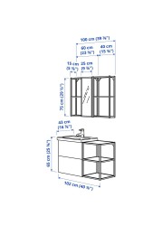 ENHET / TVÄLLEN Bathroom furniture, set of 15