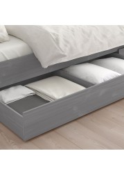 HEMNES هيكل سرير+4 صناديق تخزين