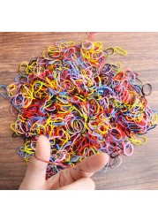 1000pcs Disposable Rubber Band Hairband For Kids Ponytail Hair Ties Colorful Elastic Hair Bands Baby Hair Accessories