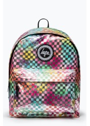 Hype. Unisex Pink Rainbow Check Crest Backpack