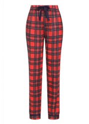 طقم بيجاما جيرسيه حريمي من Hot Squash Red Tartan