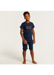 Juniors Printed Short Sleeves T-shirt with Shorts - Set of 3