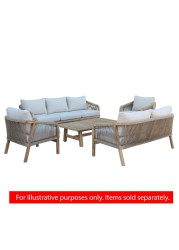 Rimini 3-Seater Acacia Wood Sofa W/Cushions Generic (79.5 x 203 x 68.5 cm