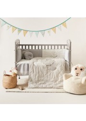 Giggles Bear Embroidered 3-Piece Bedding Set - 130x70 cms