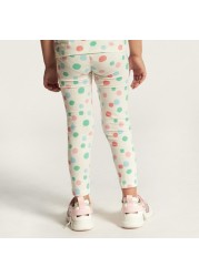 Juniors Printed Mid-Rise Leggings with Elasticated Waistband - Set of 2