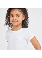 Juniors Solid Round Neck Top - Set of 2