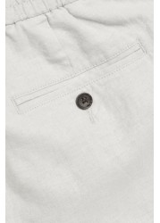 Elasticated Waistband Linen Shorts