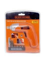 Black+Decker Cordless Screwdriver Set, CSD300TO (3.6 V)