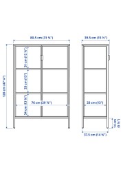 RUDSTA / VAXMYRA Glass-door cabinet with lighting
