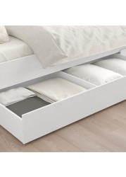 HEMNES هيكل سرير+2 صناديق تخزين