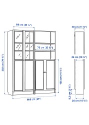 BILLY / OXBERG Bookcase with panel/glass doors