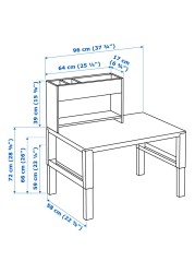 PÅHL Desk with add-on unit