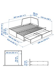 FLEKKE Day-bed frame with 2 drawers