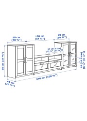 BRIMNES TV storage combination/glass doors