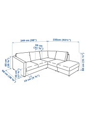 VIMLE Corner sofa, 4-seat