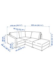 VIMLE Corner sofa, 3-seat