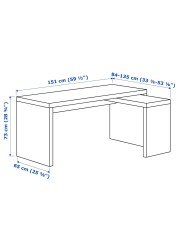 MALM Desk with pull-out panel