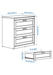 SONGESAND Chest of 3 drawers