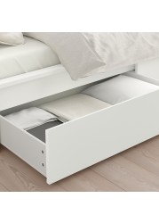 MALM Bed frame, high, w 2 storage boxes